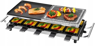 Gril, príslušenstvo - 2v1 ELEKTRICKÝ STOLNÝ RACLETTE GRIL NA STOL, BEZ DYMENIA, 1700W, NEMECKY